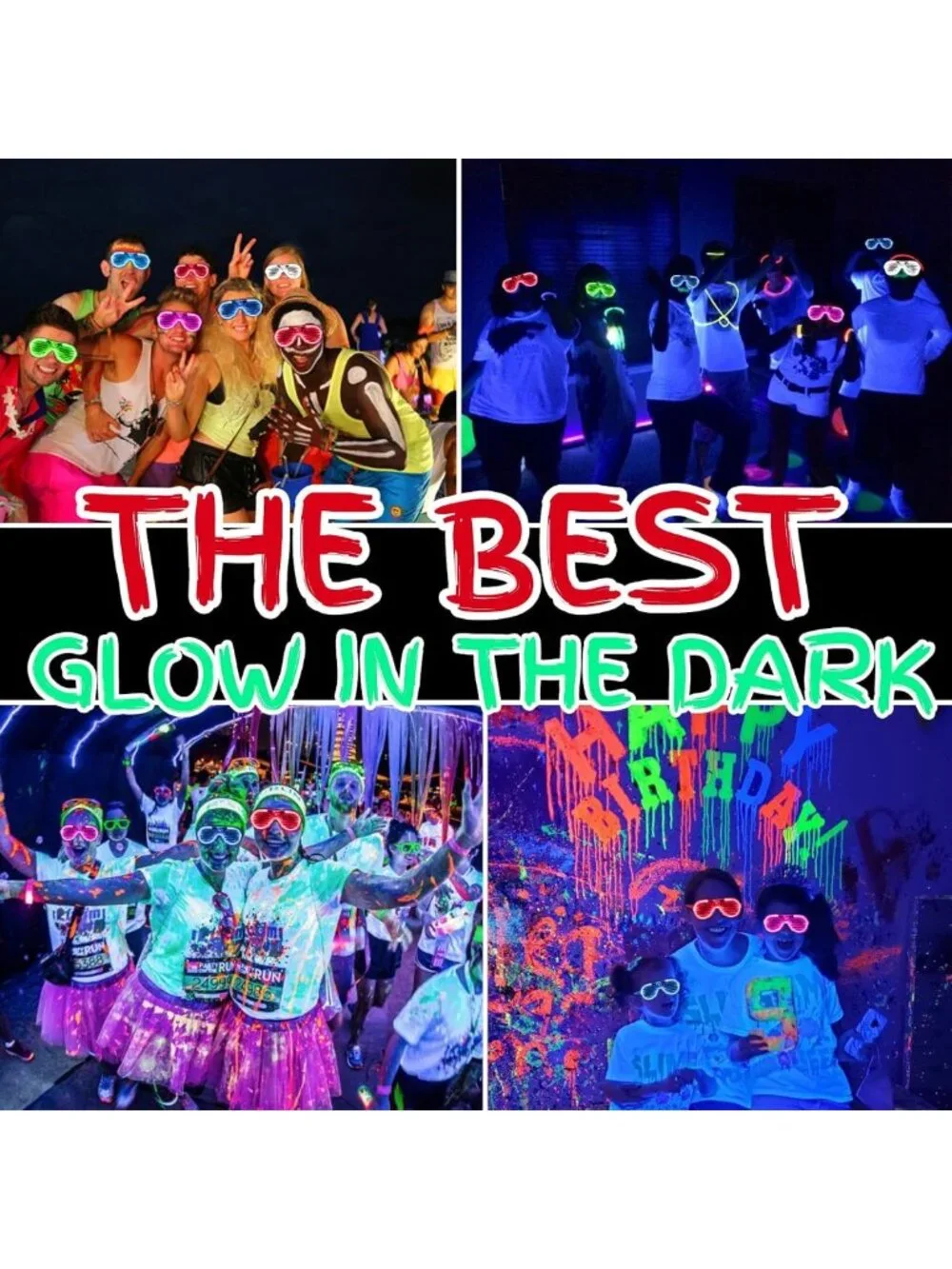 Glow in the Dark LED Glasses Bulk - 100 Pack Colorful Light Up Party Favors